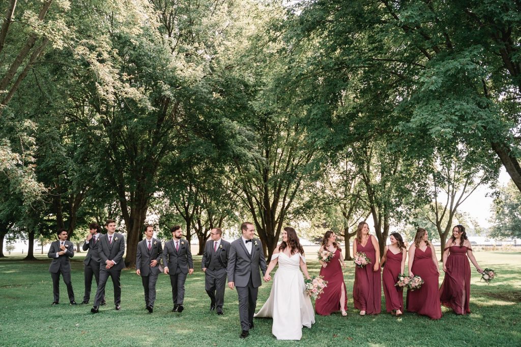 bride and groom portrait session for emerson pavilion wedding in auburn ny 