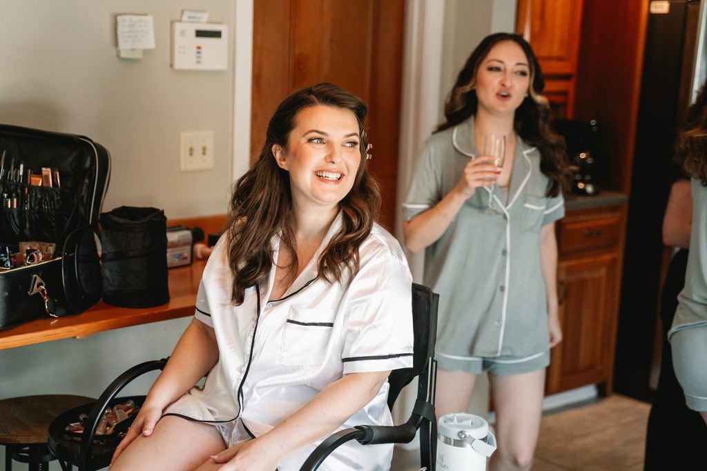 bride getting ready for emerson pavilion wedding in auburn ny